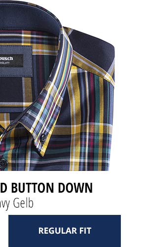 Extraglatt-Hemd Button Down Karo Navy Gelb | Walbusch