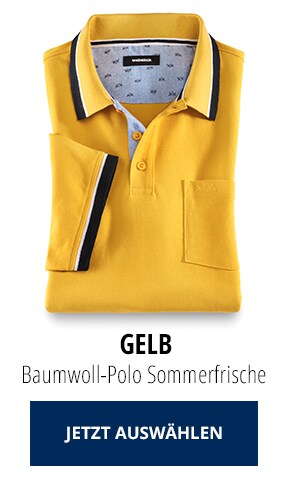Baumwoll-Polo Sommerfrische Gelb | Walbusch Baumwoll-Polo Sommerfrische Gelb | Walbusch