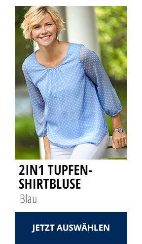 2-in-1-Tupfen-Shirtbluse 