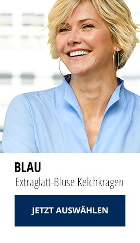 Extraglatt-Bluse Kelchkragen - blau | Walbusch Extraglatt-Bluse Kelchkragen - blau | Walbusch