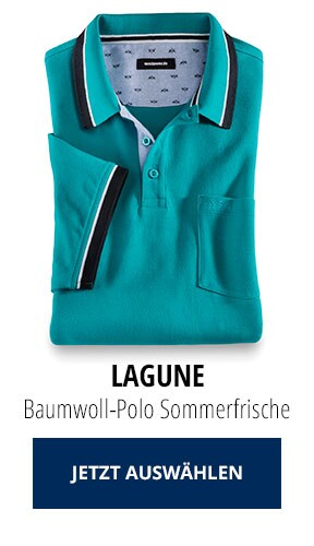 Baumwoll-Polo Sommerfrische Lagune | Walbusch