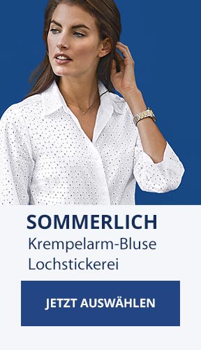 Krempelarm-Bluse Lochstickerei | Walbusch