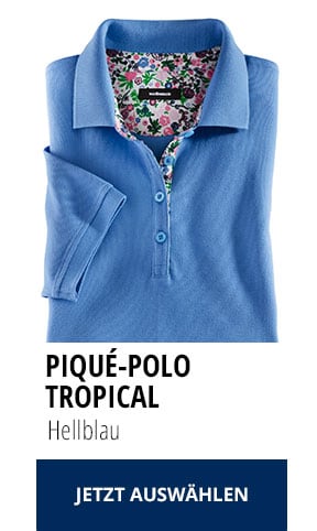 Piqué-Polo Tropical - Hellblau | Walbusch